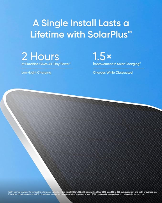 eufy Security SoloCam S340, Solar Security Camera