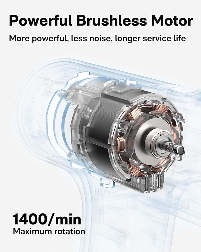 HOTO Cordless Brushless Drill 12V