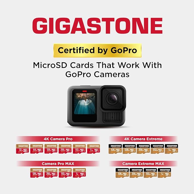 Gigastone 256GB MicroSD Card 5-Pack