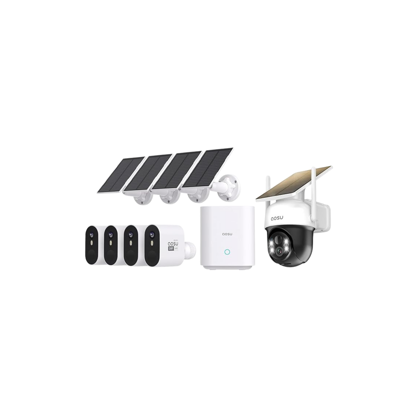 AOSU 5MP SolarCam Max System 4-Cam-Kit