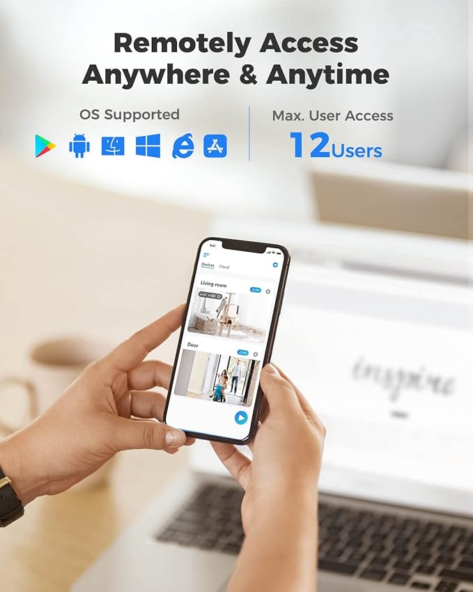 REOLINK 5MP PoE Security Camera System Bundle, 6pcs