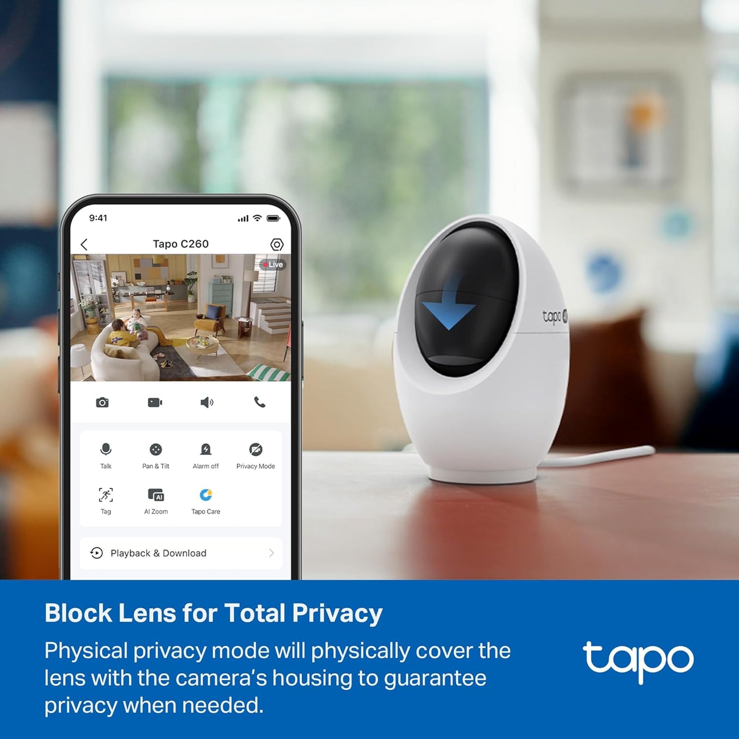 Tapo C260 4K Indoor Pan/Tilt Wired Security Camera