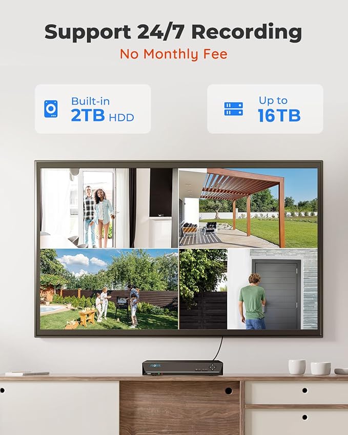 REOLINK 8CH 5MP Security Camera System 4pcs