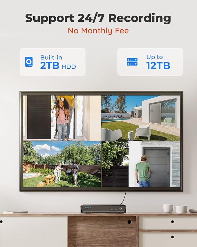 REOLINK 5MP PoE Security Camera System Bundle, 6pcs