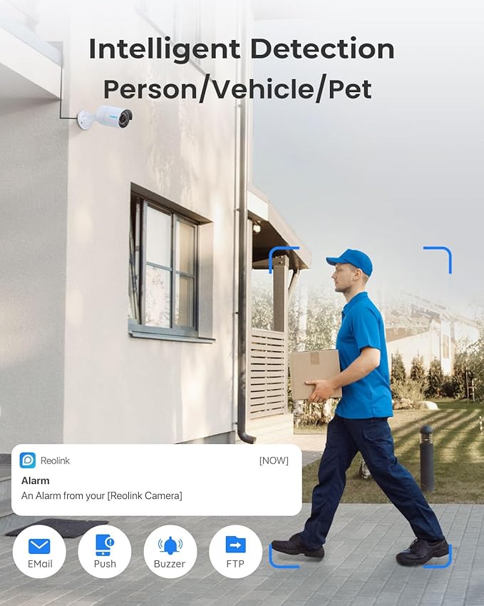 REOLINK 8CH 5MP Security Camera System 4pcs