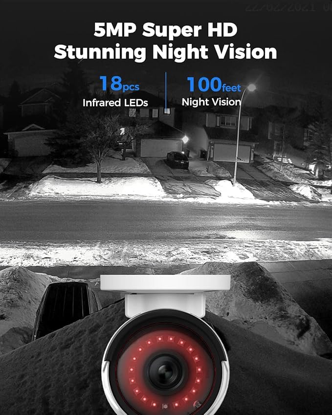 REOLINK 5MP PoE Security Camera System Bundle, 6pcs