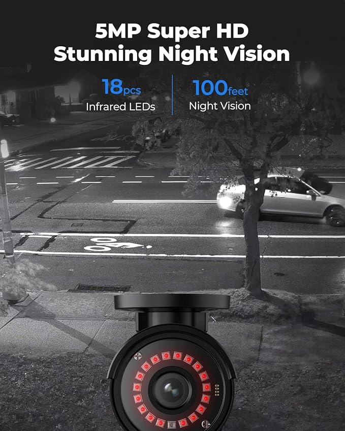 Reolink 5MP PoE Security Camera System, 6PCS bundle