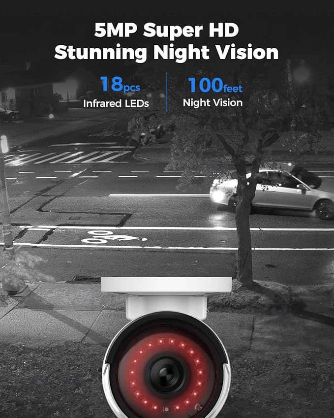 REOLINK 8CH 5MP Security Camera System 4pcs