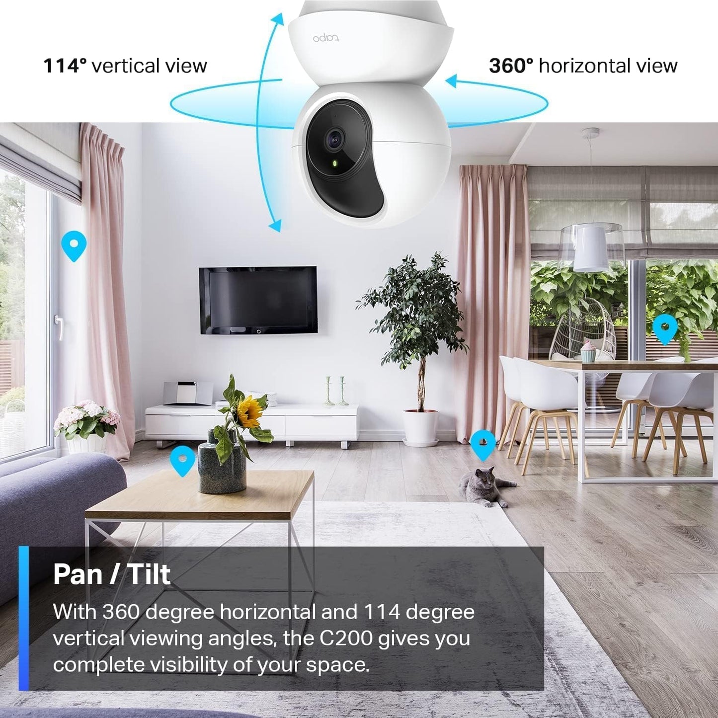 Tapo C200 Pan/Tilt Security Camera for Baby Monitor