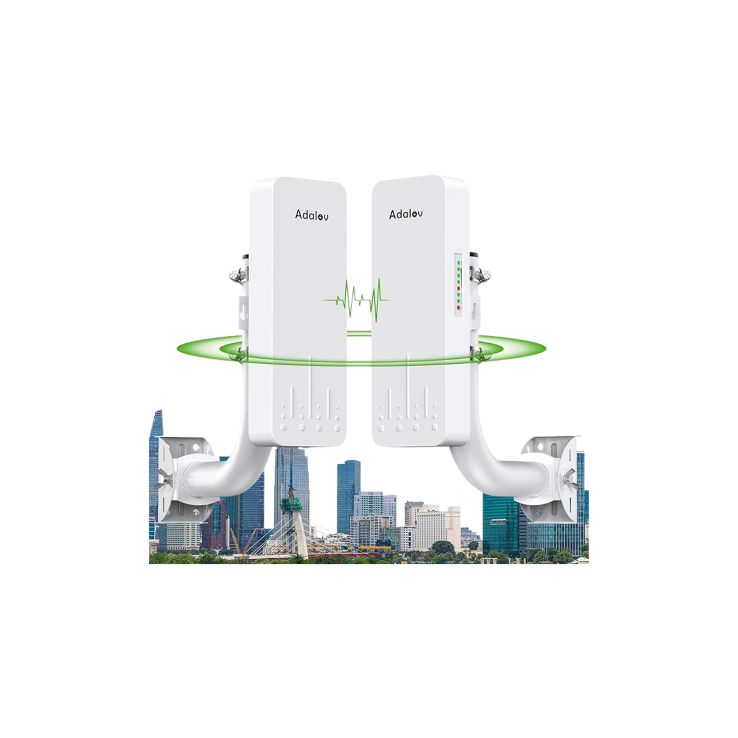 Wireless Bridge with 2 Bracket Adalov. Mounts, 3KM 5.8G Point to Point Outdoor CPE