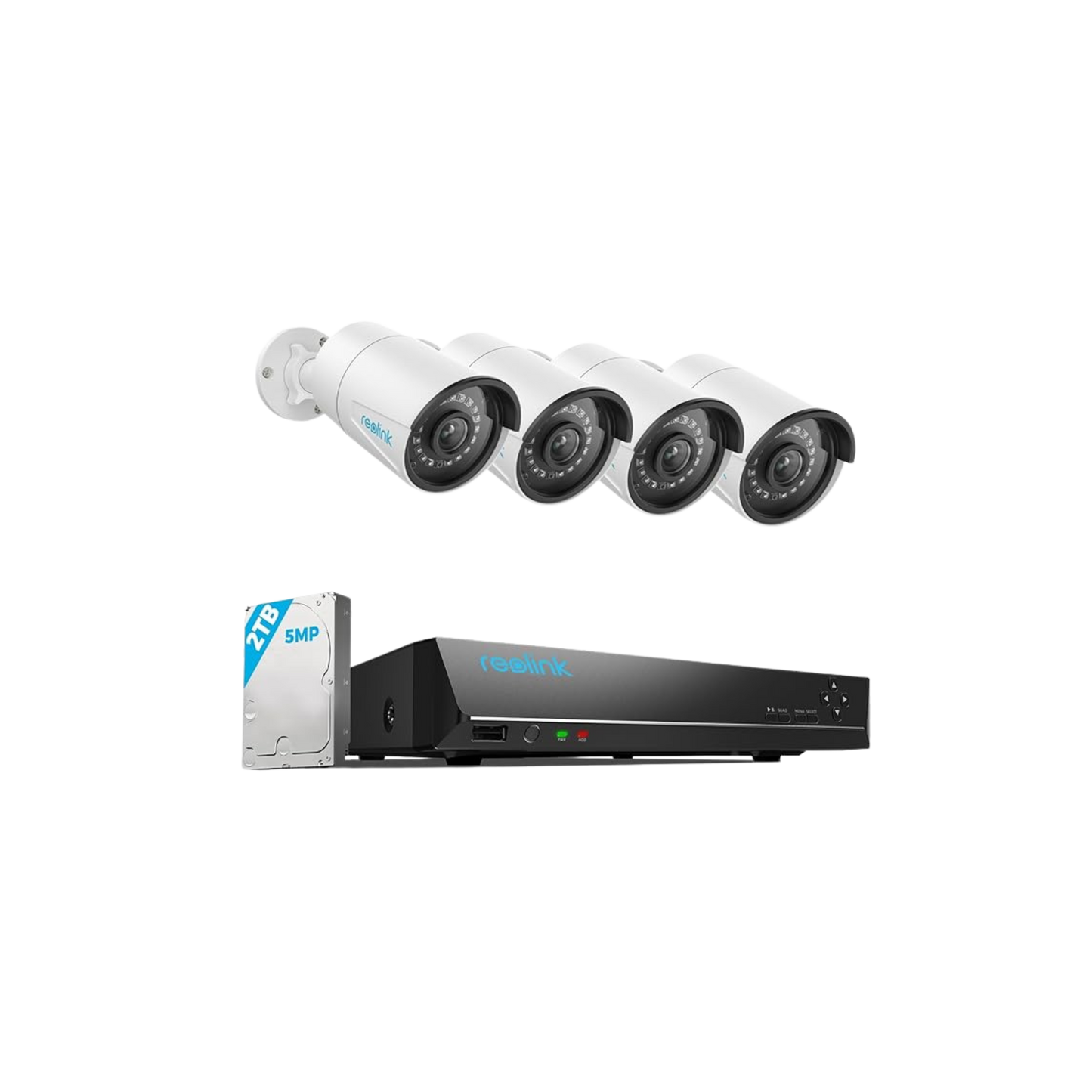 REOLINK 8CH 5MP Security Camera System 4pcs