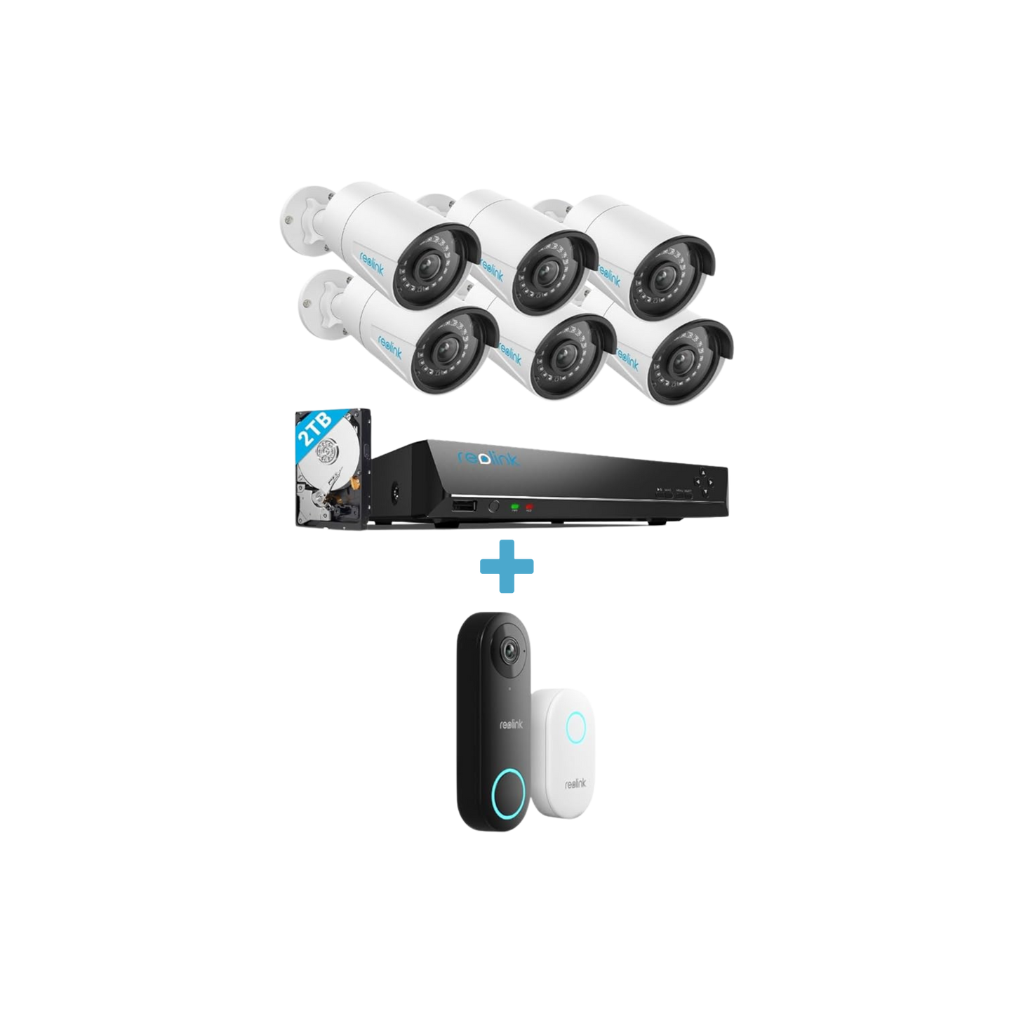 REOLINK 5MP PoE Security Camera System Bundle, 6pcs