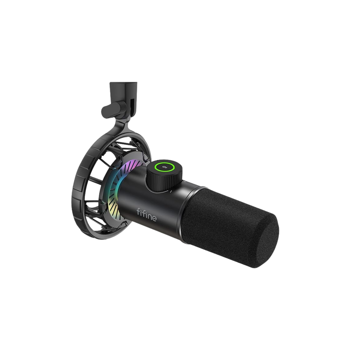FIFINE USB Gaming Microphone, RGB Dynamic Mic for PC